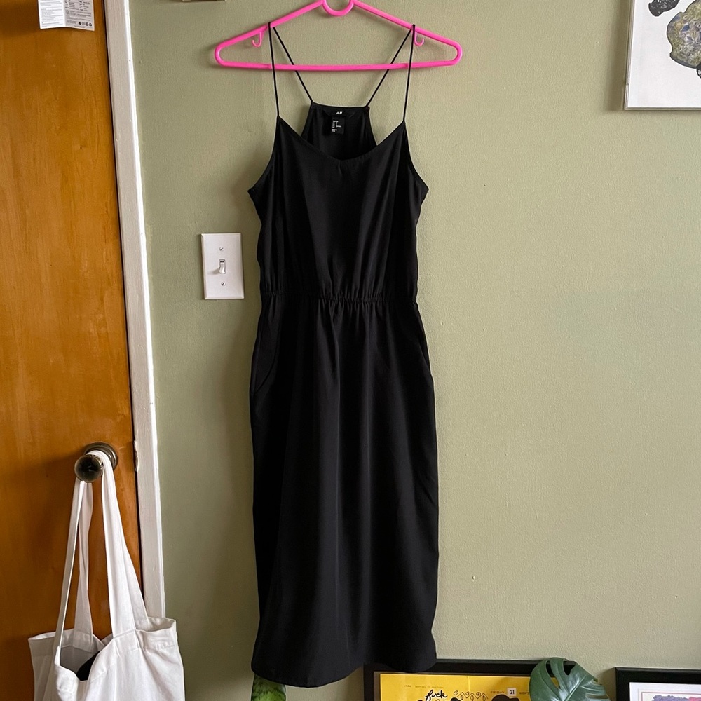 H&Mc strappy, midi dress.